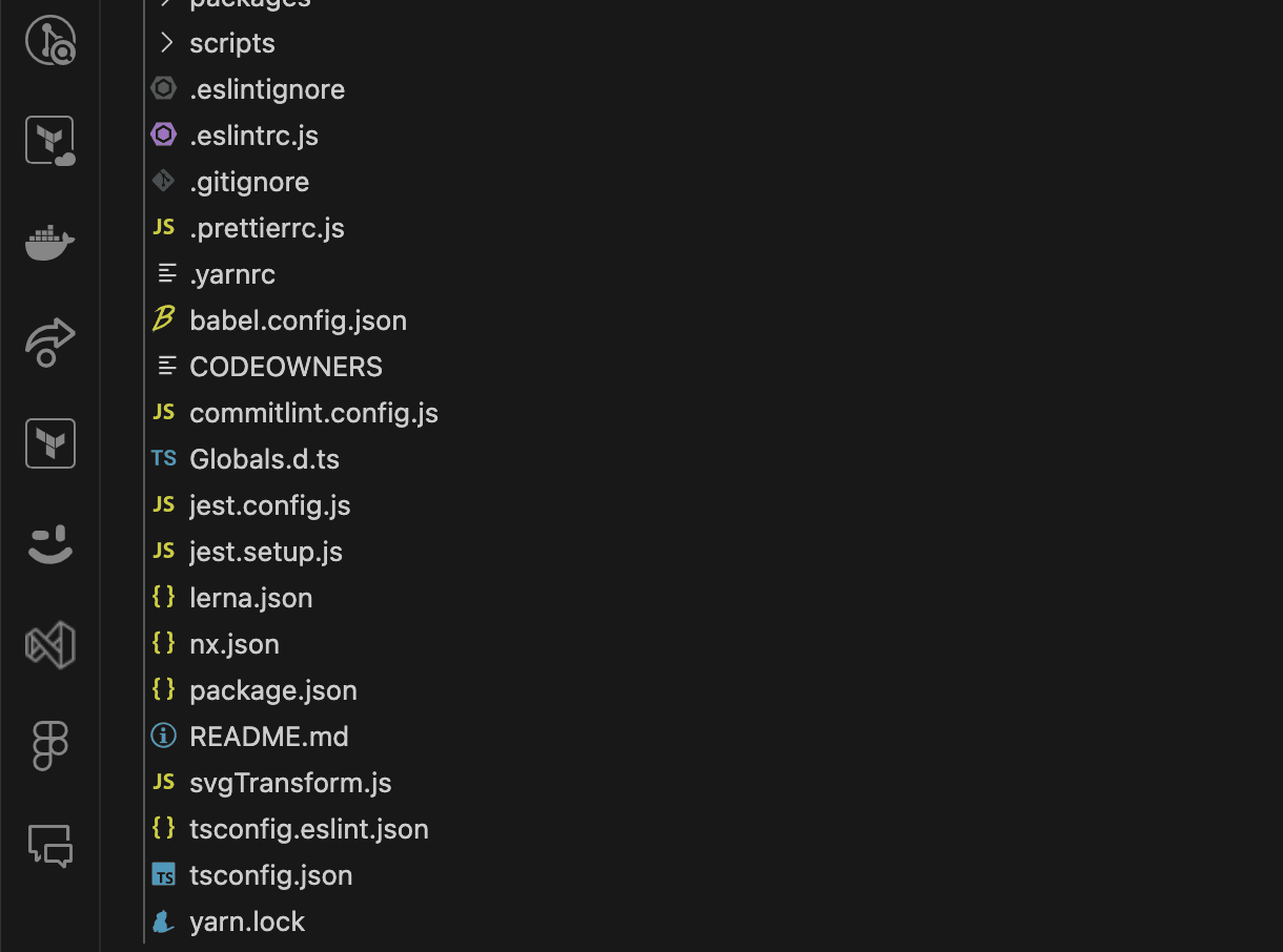 A picture of a bunch of project config files