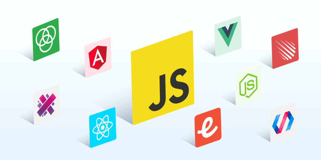 A collection of JavaScript framework logos